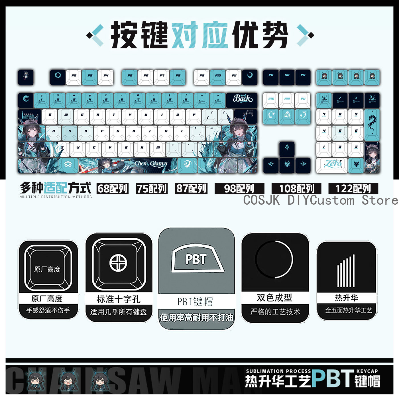 122 Keys Anime Chen Qianyu Ark - đánh giá và giá Gaming Accessories In China