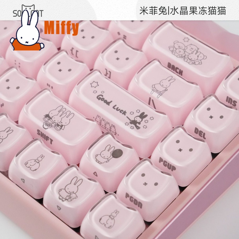 Kawaii Miffy Keycaps Cute Rabb - đánh giá và giá Gaming Accessories Aesthetic