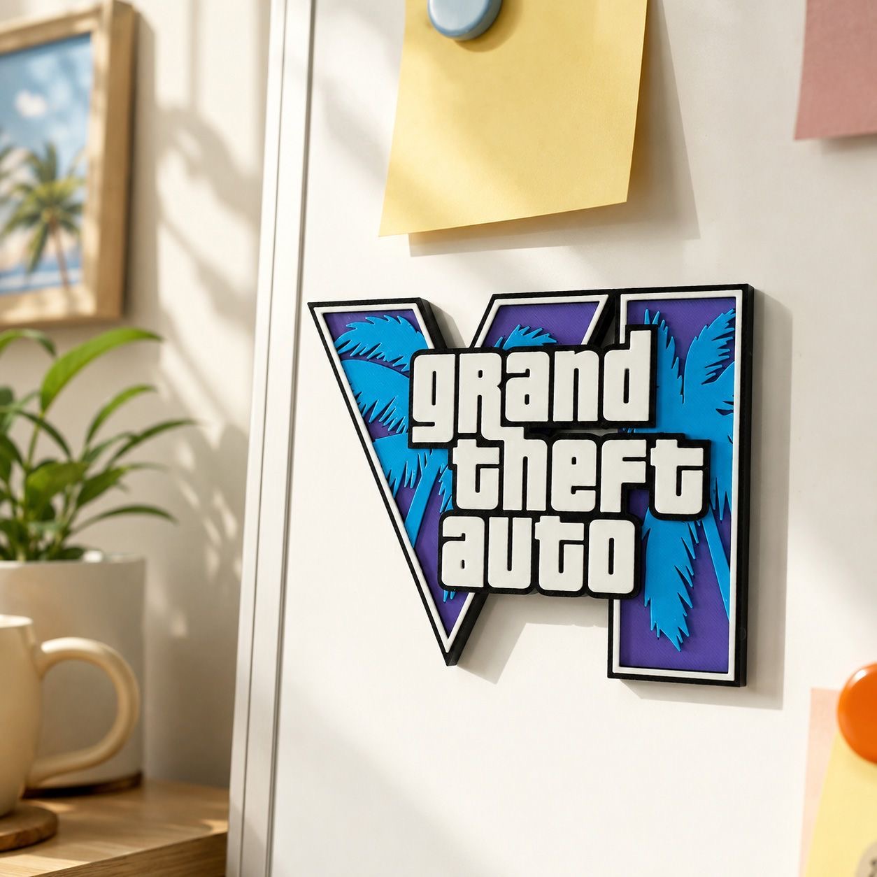 GTA6 3D Printed Logo Magnetic  - đánh giá và giá Gaming Accessories For Room