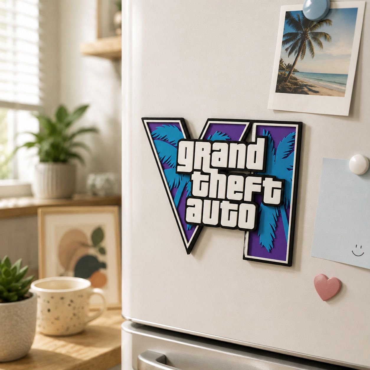GTA6 3D Printed Logo Magnetic  - đánh giá và giá Gaming Accessories For Room