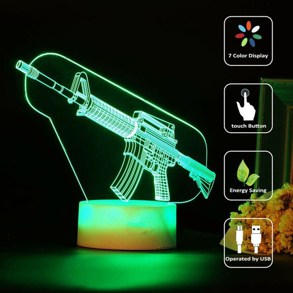 Game Rifle 3d Led Night Light  - đánh giá và giá Accessories For Your Gaming Room